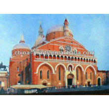 Pintura a óleo moderna da lona do castelo de India para a decoração